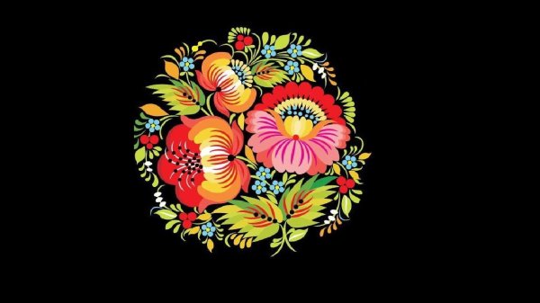 Роспись на черном фоне