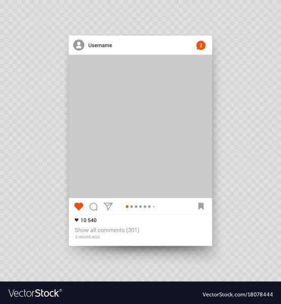 Рамка Инстаграм для фотошопа на прозрачном фоне