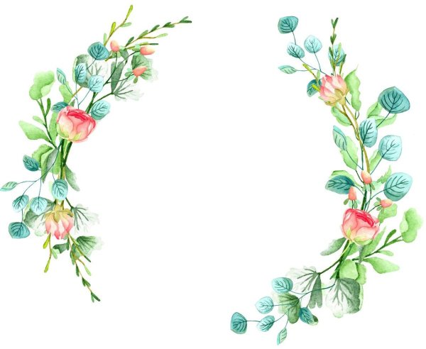 Акварельные цветы рамка