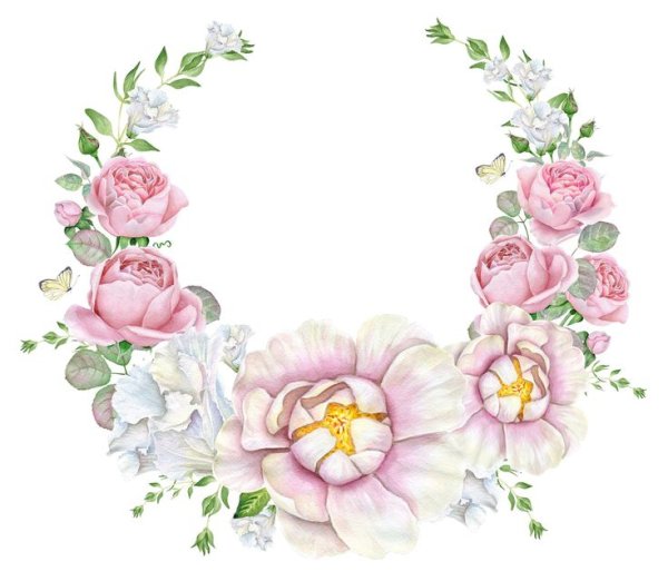 Рамка цветы акварель