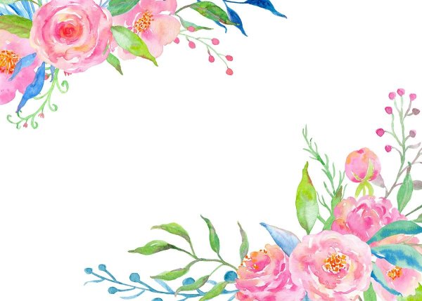 Акварельные цветы рамка