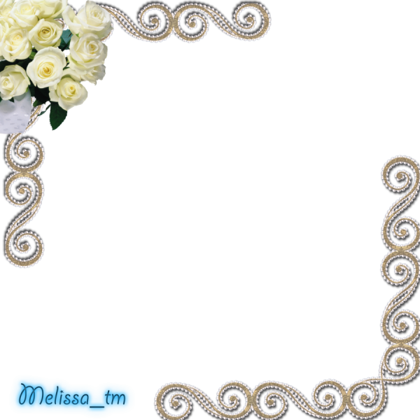 Рамка белые розы