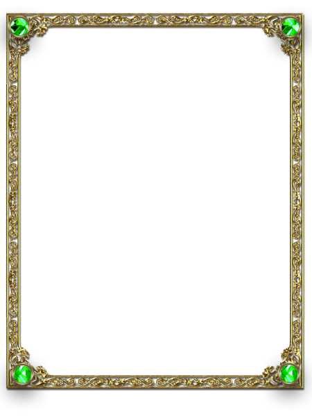 Рамка зеленая с золотом