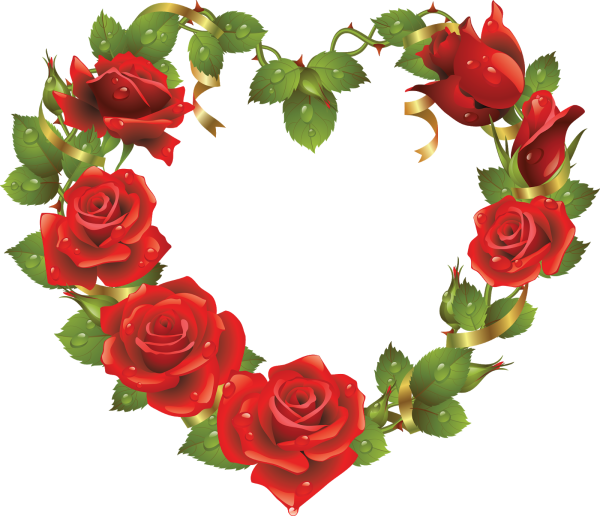 Рамка сердце из цветов