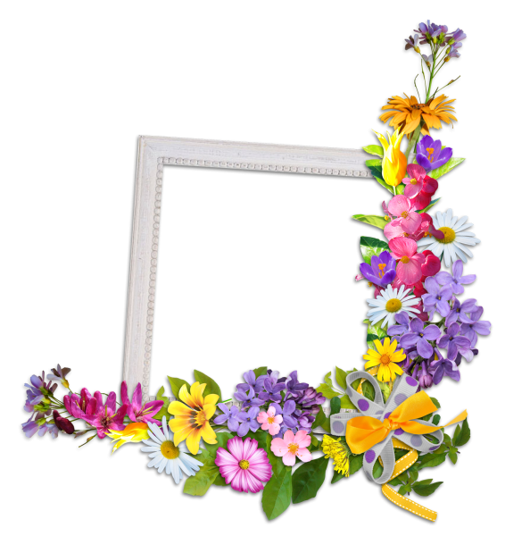 Квадратная рамка из цветов