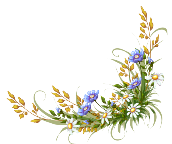 Цветочные уголки для текста