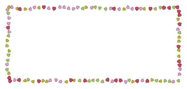 Рамка разноцветные сердечки