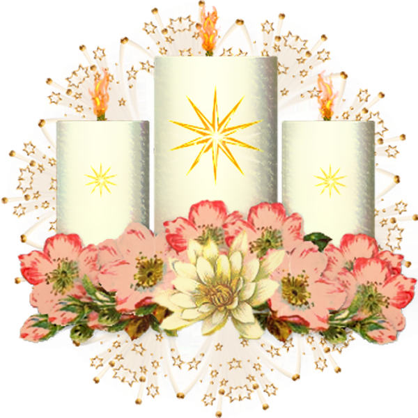 Красивые свечи на прозрачном фоне