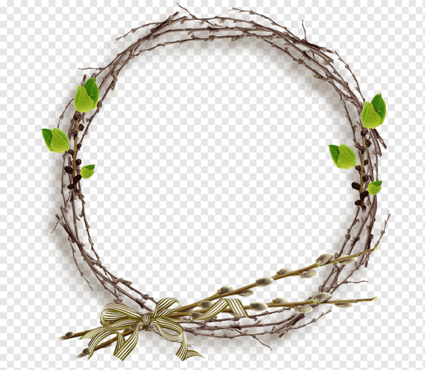 Круглая рамка из веточек