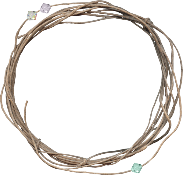 Круглая плетеная рамка на прозрачном фоне