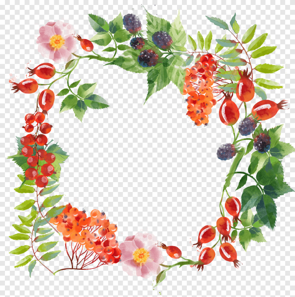 Рамка с листьями и ягодами