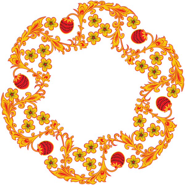 Круглая рамка Хохлома