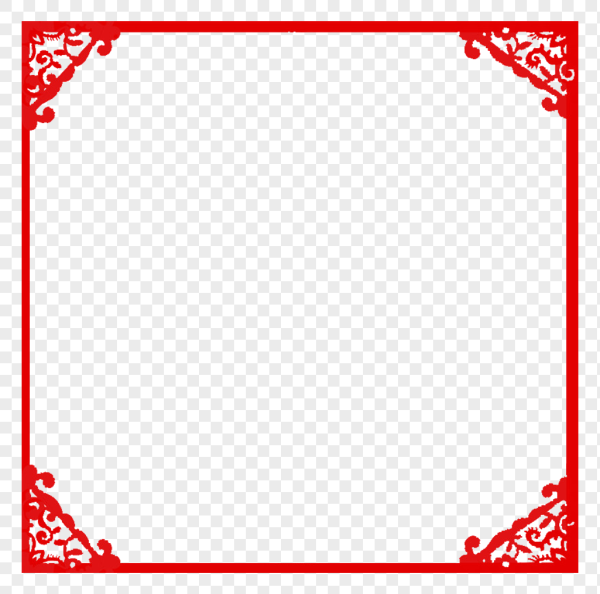 Китайская рамка на прозрачном фоне