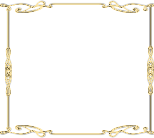 Золотая рамка на прозрачном фоне