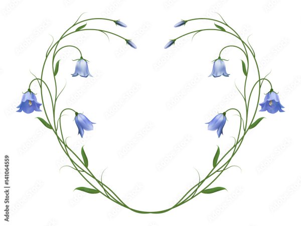 Рамка колокольчики на прозрачном фоне