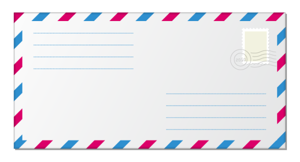 Почтовый конверт на прозрачном фоне