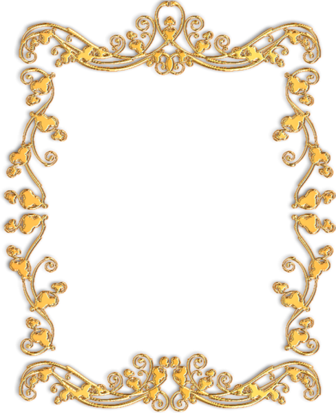 Золотые рамки для фотошопа на прозрачном фоне