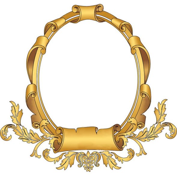 Овльная рама с лентой для надписи