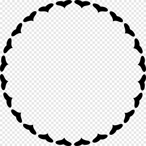 Круглая рамочка черно белая