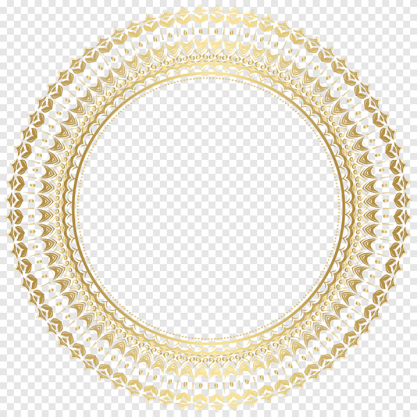 Золотая круглая рамка на прозрачном фоне