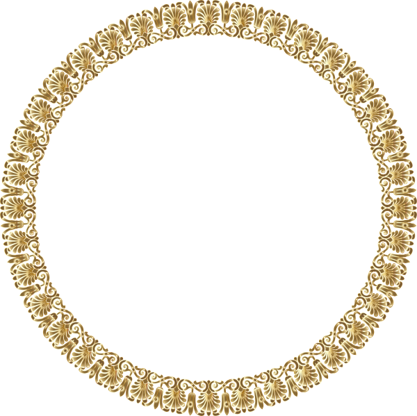 Круглая золотистая рамка