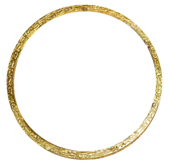 Золотая круглая рамка на прозрачном фоне