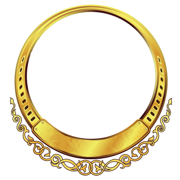 Круглая золотистая рамка
