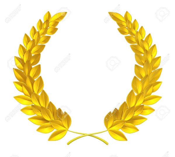 Золотой венок на белом фоне