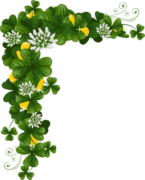 Зеленая рамка с цветами