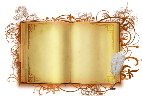 Раскрытая книга на прозрачном фоне