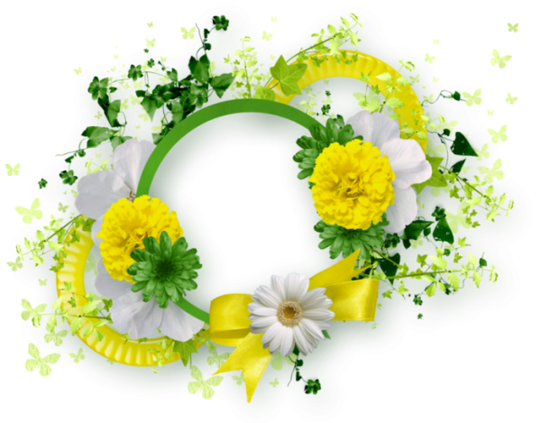 Круглая рамка с лентой