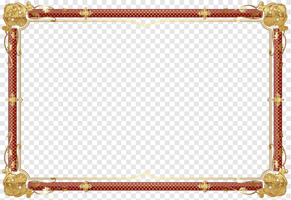 Рамка красная с золотом на прозрачном фоне