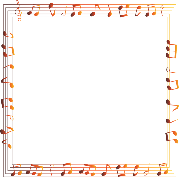 Рамка музыкальная на прозрачном фоне