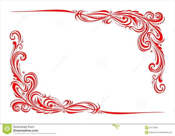 Красивая красная рамка с узором