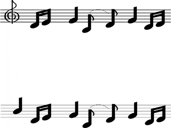 Рамка с нотами на прозрачном фоне