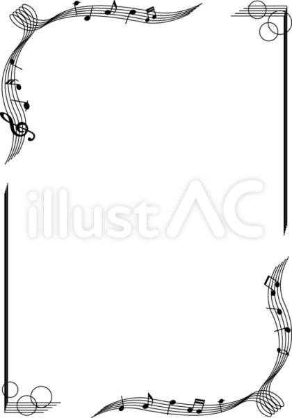 Музыкальная рамка черно белая