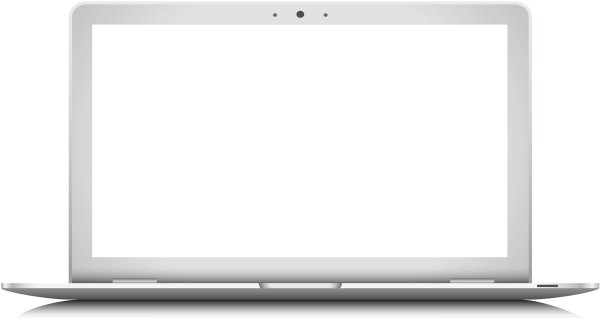 Ноутбук на белом фоне