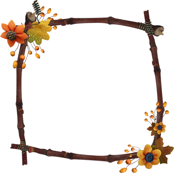 Осенняя рамка на прозрачном фоне