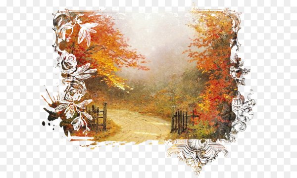 Осенние мотивы на прозрачном фоне