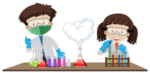 Дети экспериментируют вектор