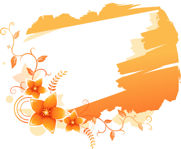 Оранжевые цветы рамка