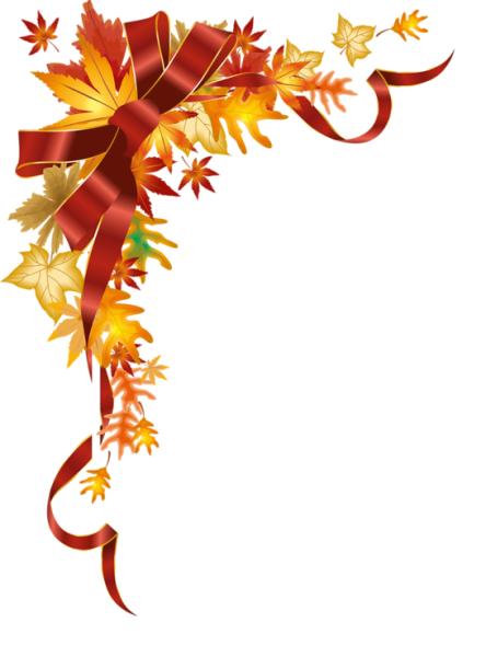 Осенняя рамка на прозрачном фоне