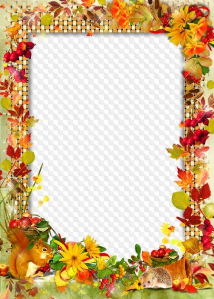 Осенняя рамка на прозрачном фоне