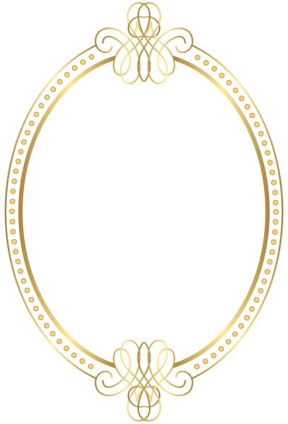 Рамка овальная золотистая