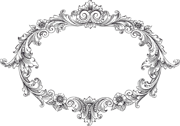 Ажурная рамка на прозрачном фоне