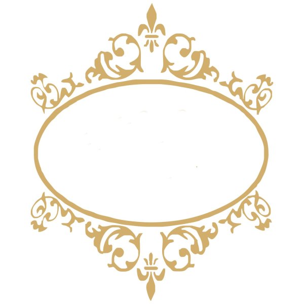 Круглая Золотая рамка с вензелями