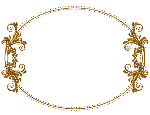 Круглая Золотая рамка с вензелями