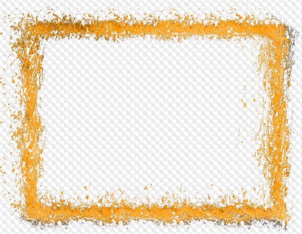 Желтая рамка на прозрачном фоне