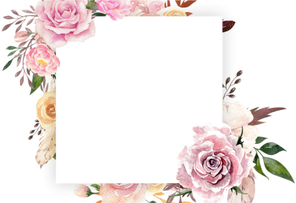 Рамка цветы акварель