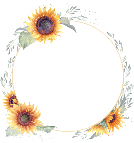 Рамка Подсолнухи круг